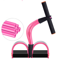 Natural Latex Foot Pedal Elastic Pull Rope with Handle Fitness Equipment Bodybuilding Expander