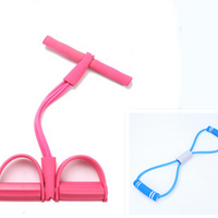 Natural Latex Foot Pedal Elastic Pull Rope with Handle Fitness Equipment Bodybuilding Expander