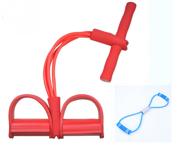 Natural Latex Foot Pedal Elastic Pull Rope with Handle Fitness Equipment Bodybuilding Expander