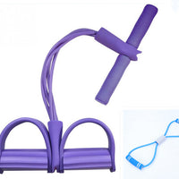 Natural Latex Foot Pedal Elastic Pull Rope with Handle Fitness Equipment Bodybuilding Expander